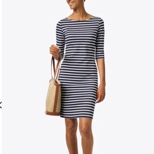 Saint James Propriano Striped Dress Navy White Sz 4
